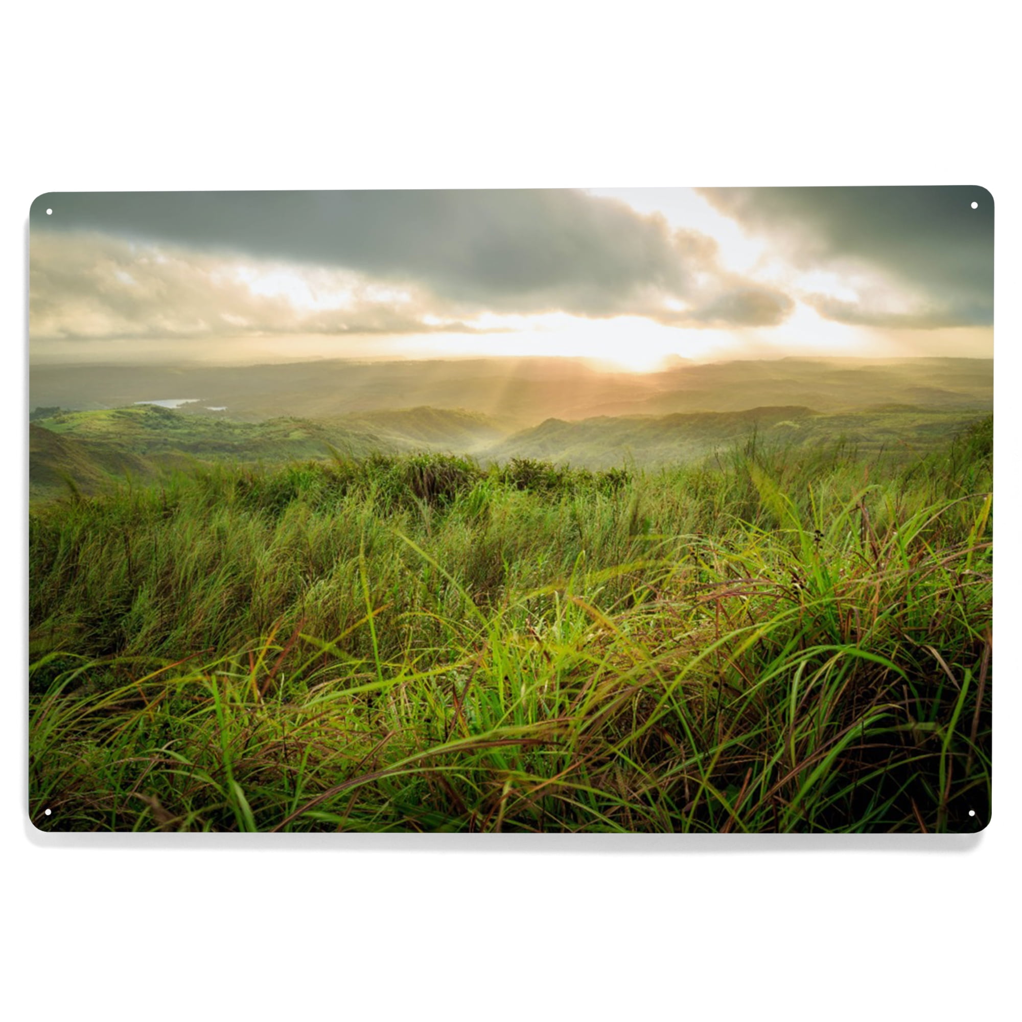 Guam, Hills and Sunbreak (12x18 Aluminum Art, Indoor Outdoor Metal Sign