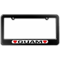Guam Love with Hearts License Plate Tag Frame, Multiple Colors