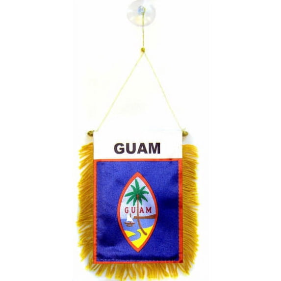 Guam MINI BANNER FLAG CAR & HOME WINDOW MIRROR HANGING 2 SIDED