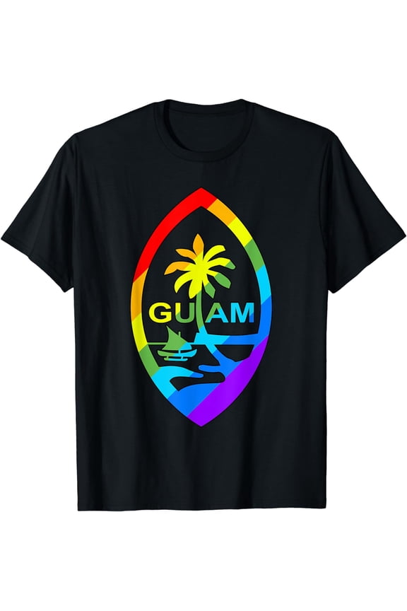 Guam Seal Rainbow Colored Tee Shirt