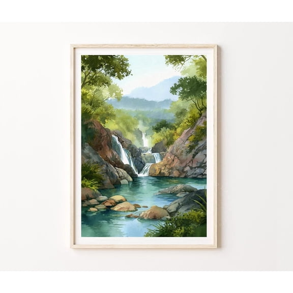 Guanacaste Costa Rica Waterfall Jungle Wall Art Home Decor
