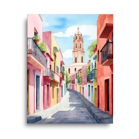 Guanajuato Mexico Print, Colorful Colonial Street Wall Art, Rainbow Houses Poster, Mexican Travel Decor, Vibrant Cityscape Art Home Decor #4029, Unframed Poster Size 8x12