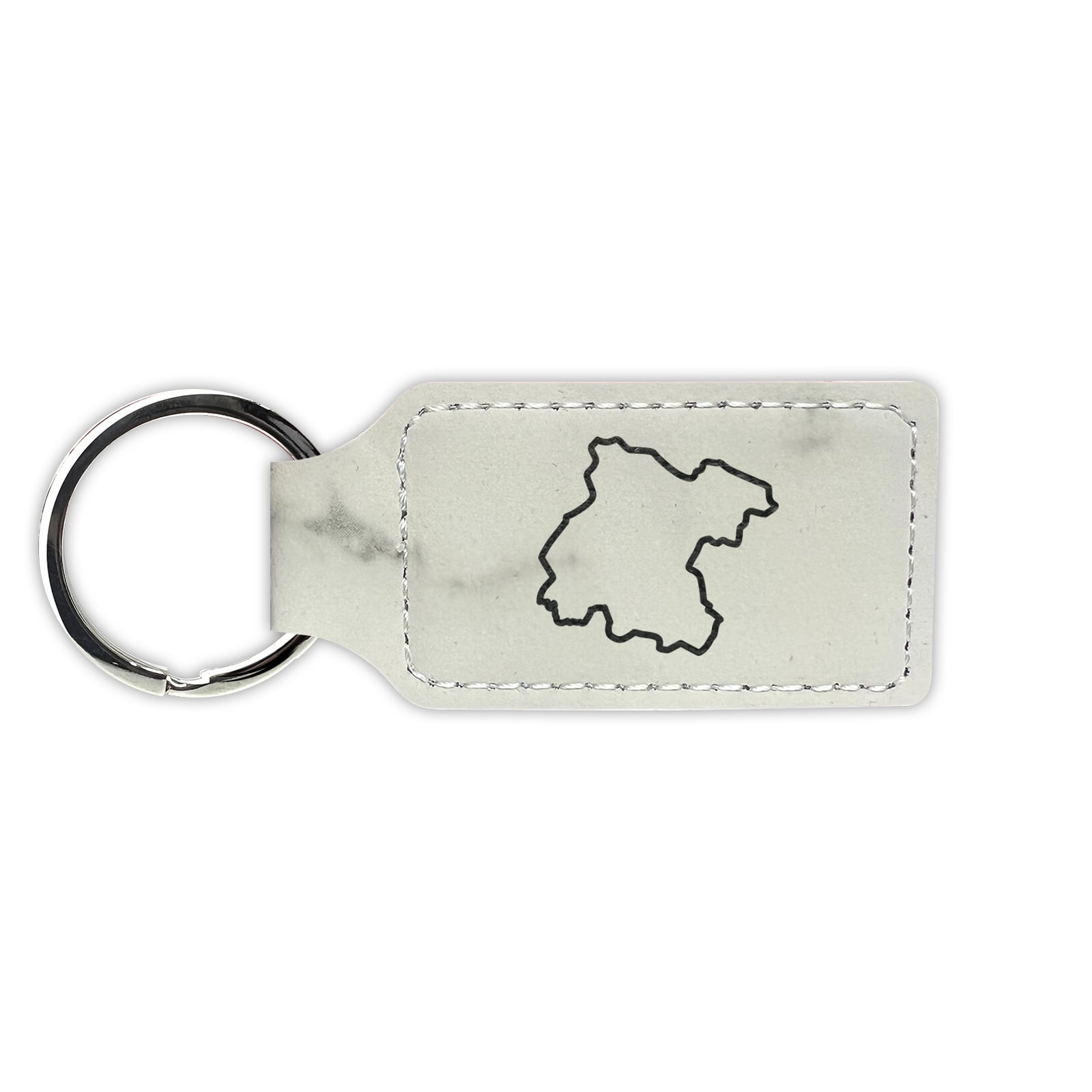 Guanajuato State Shaped Keychain Leatherette Rectangle Laser Engraved Many Colors Key Chain Ring outlined gj gto mexico free sovereign Marble Walmart