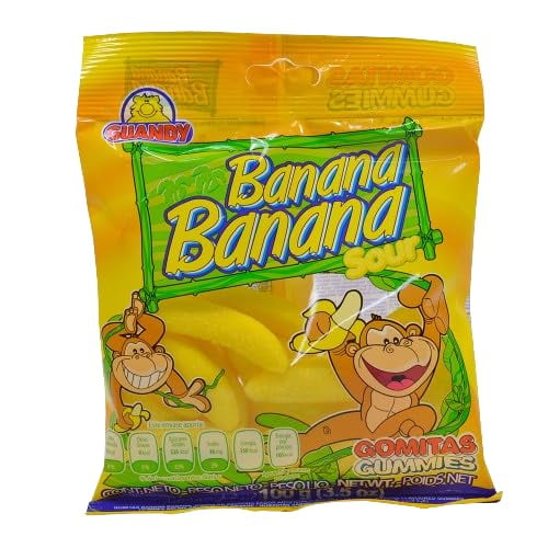 Guandy Gummy Banana Candy, Banana Flavor, 20 x 3.5 oz Bag, (Pack of 20, Banana)