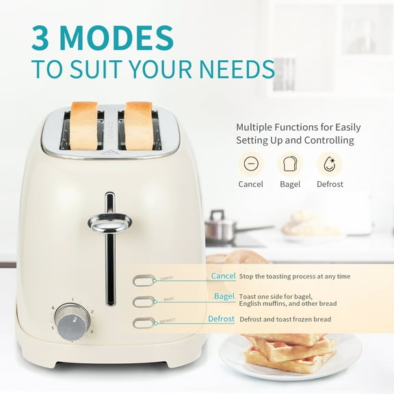 Guang Sheng Pu Toaster 2 Slice with Extra-Wide Slot, Stainless Steel Toaster with Removable Crumb Tray, Small Toaster with 6 Browning Settings, Cancel, Bagel, Deforest Functions, 825 W,Christmas Gift