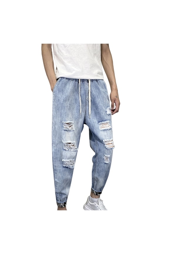 Baggy Jeans for Men Streetwear Vintage Wide Leg Loose Fit Denim Pants Hip Hop Skater Carpenter Washed Jeans