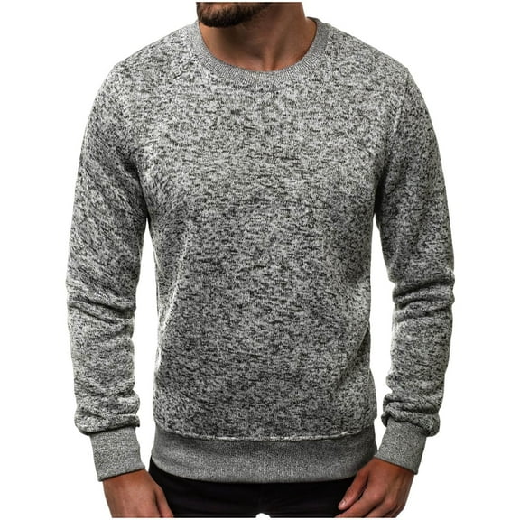 GuangCheng Cable Knit Sweaters for Men Long Sleeve Crew Neck Loose Pullover Warm Butom Sweatshirts for Fall Winter