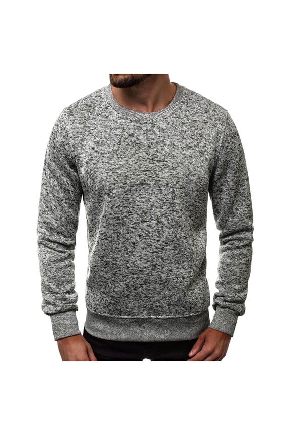 Cable Knit Sweaters for Men Long Sleeve Crew Neck Loose Pullover Warm Butom Sweatshirts for Fall Winter