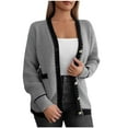 thumbnail image 1 of GuangCheng Cardigan Sweaters for Women Open Front Long Sleeve Button Down Knit Jackets with Pockets for Fall Winter, 1 of 5