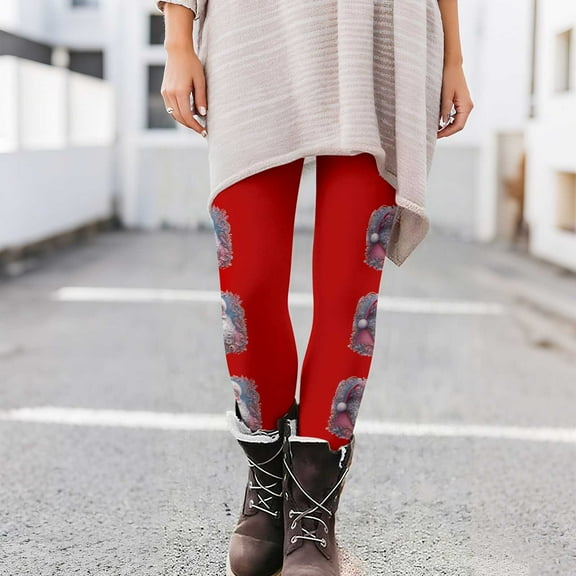 GuangCheng Christmas Yoga Pants for Women High Waisted Elastic Tummy Control Yoga Pant Christmas Print Leggings Workout Tight Buttom Pants