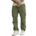 thumbnail image 1 of GuangCheng George Cargo Pants for Men,Lightweight,Durable,Casual,Work,Outdoor Baggy Fit,Oversized,Utility Trousers,Army Green,Size L, 1 of 9