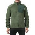 thumbnail image 1 of GuangCheng George Fleece Jackets for Men,Full Zip,Polar Fleece,Outerwear Coats with Zippered Chest Pocket and Patch on Sleeve,Army Green,3XL, 1 of 5