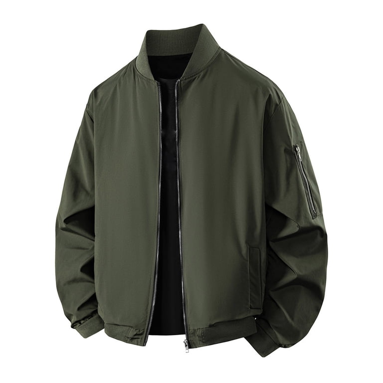 GuangCheng George Men Bomber Jackets Classic Full Zip Lightweight