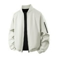 thumbnail image 1 of GuangCheng George Men Bomber Jackets Classic Full Zip Lightweight Water Resistant Ribbed Trim Chest Pocket Versatile Coats,Khaki,5XL, 1 of 9