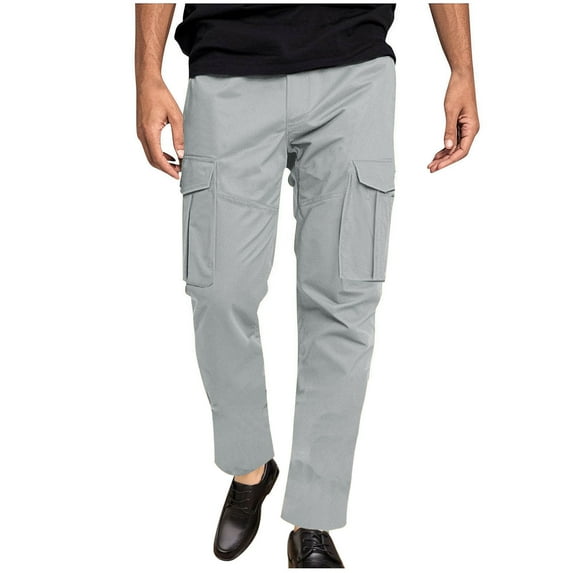 GuangCheng George Men Cargo Pants Multiple Pockets Durable Comfortable Straight Leg Work Trousers Casual Outdoor Pants,Size:L