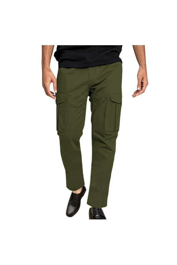 George Men Cargo Pants Multiple Pockets Durable Comfortable Straight Leg Work Trousers Casual Outdoor Pants,Size:L