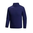thumbnail image 1 of GuangCheng George Men Classic Ribbed Knit Turtleneck Sweaters Soft Warm Thick Winter Wear Solid Color Versatile Casual Outerwear Tops,Navy,M, 1 of 5