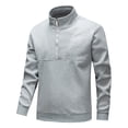 thumbnail image 1 of GuangCheng George Men Half Zip Pullover Sweatshirts High Collar Solid Color Quilted Panel Stretch Comfort Casual Athletic Tops,Gray,3XL, 1 of 7