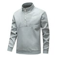 thumbnail image 1 of GuangCheng George Men Half Zip Pullover Sweatshirts High Collar Solid Color Quilted Panel Stretch Comfort Casual Athletic Tops,Gray,XL, 1 of 7