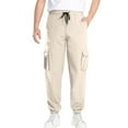 thumbnail image 1 of GuangCheng George Men Lightweight Cargo Jogger Pants Elastic Waist Drawstring Multiple Pockets Loose Fit Comfortable Casual Trousers,Size:S, 1 of 6