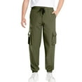 thumbnail image 1 of GuangCheng George Men Lightweight Cargo Jogger Pants Elastic Waist Drawstring Multiple Pockets Loose Fit Comfortable Casual Trousers,Size:S, 1 of 7