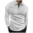 thumbnail image 1 of GuangCheng George Men Long Sleeve Shirts Textured Soft Comfort Slim Fit Contrast Placket Button Classic Casual Blouses,White,XL, 1 of 4