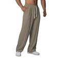 thumbnail image 1 of GuangCheng George Men Loose Fit Elastic Waist Drawstring Pants Soft Comfortable Lightweight Casual Wide Leg Trousers,Size:L, 1 of 8