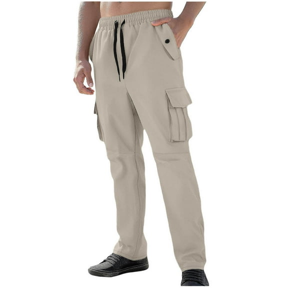 GuangCheng George Men Quick Dry Cargo Pants Elastic Waist Multiple Pockets Durable Lightweight Outdoor Hiking Trousers,Size:S