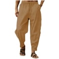 thumbnail image 1 of GuangCheng George Men Ribbed Textured Harem Pants Loose Fit Elastic Waist Drawstring Comfortable Casual Baggy Trousers,Size:S, 1 of 3