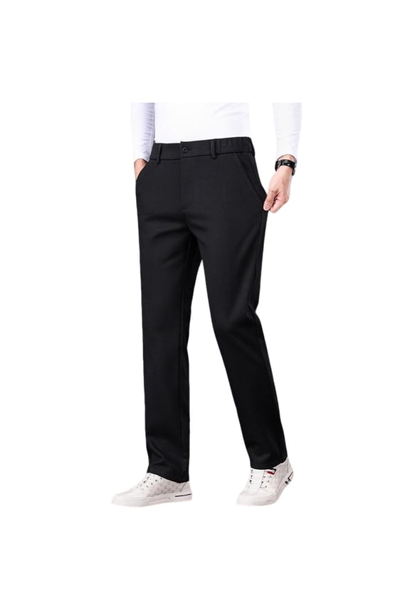 George Men Slim Fit Dress Pants Stretch Comfortable Wrinkle Resistant Tailored Look Business Casual Trousers,Size:M