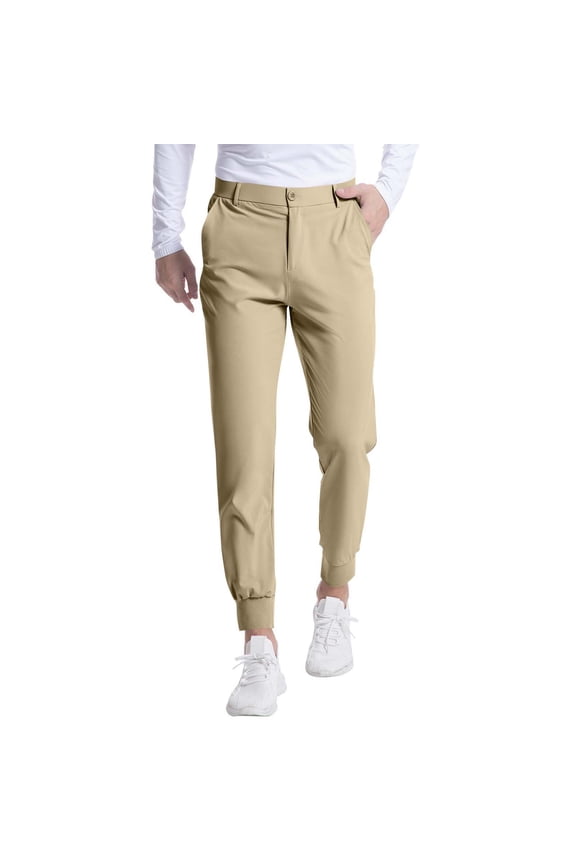 George Men Slim Fit Golf Pants Stretch Quick Dry Fabric Comfortable Elastic Waistband Wrinkle Resistant Business Casual Trousers,Size:XL