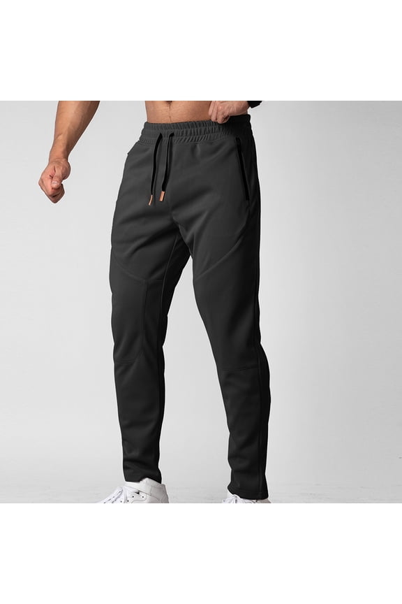 George Men Slim Fit Stretch Techwear Pants Elastic Waistband Drawstring with Zipper Pockets Durable Comfortable Casual Athletic Trousers,Size:S