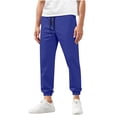 thumbnail image 1 of GuangCheng George Men Solid Jogger Pants Elastic Drawstring Waist Soft Comfortable Casual Cuffed Slim Fit Trousers,Size:M, 1 of 7