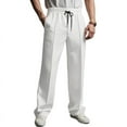 thumbnail image 1 of GuangCheng George Men Textured Drawstring Waist Pants Soft Breathable Lightweight Loose Fit Casual Comfort Trousers,Size:3XL, 1 of 5