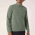 thumbnail image 1 of GuangCheng Men's Fleece Pullover Sweaters,Quarter Zip,Thermal,Warm,Comfortable,Soft,Lightweight,Active Basic Tees,Army Green,Size L, 1 of 6