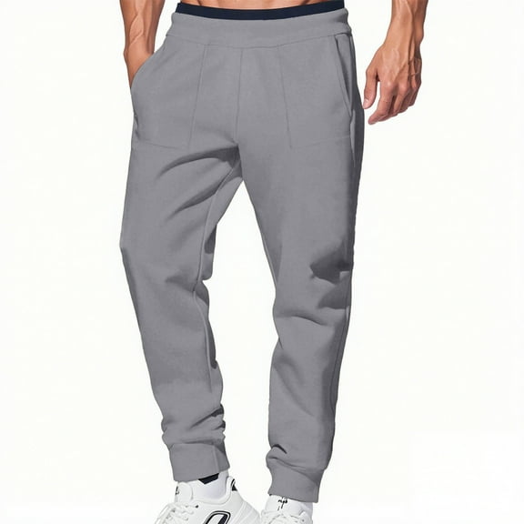 GuangCheng George Mens Baggy Joggers,Elastic Waistband,Stretch,Casual Sweatpants,Active Lounge Pants,Dark Gray,Size XL