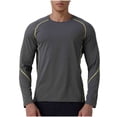 thumbnail image 1 of GuangCheng Mens Base Layer Long Sleeve Shirts,Athletic,Performance Tops,Moisture Wicking,Comfort Fit Stretch Tees,Dark Gray,Size L, 1 of 8
