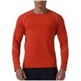 thumbnail image 1 of GuangCheng George Mens Base Layer Long Sleeve Shirts,Athletic,Performance Tops,Moisture Wicking,Comfort Fit Stretch Tees,Orange,Size 3XL, 1 of 3