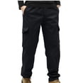 thumbnail image 1 of GuangCheng Mens Cargo Work Pants,Cuffed,Multi Pocket,Durable,Casual,Utility Outdoor Trousers,Black,Size 3XL, 1 of 5