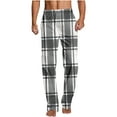 thumbnail image 1 of GuangCheng George Mens Classic Black and White Plaid Pajama Pants Soft, Loose Fit Sleep Pants with Elastic Waist,Size:M, 1 of 5