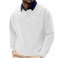 thumbnail image 1 of GuangCheng George Mens Corduroy Shirts,Long Sleeve,Casual Tops,with Chest Pocket,Lapel Collared Design,Comfort Tops,White,Size 3XL, 1 of 9