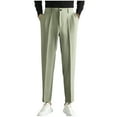 thumbnail image 1 of GuangCheng Mens Dress Pants,Slim Fit,Pleated Front,Tailored Casual Suit Trousers for Work Wedding,Green,Size XL, 1 of 5