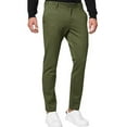 thumbnail image 1 of GuangCheng Mens Dress Pants,Slim Fit,Stretch,Chino Pants,Flat Front,Work Suit Trousers ,Army Green,Size 3XL, 1 of 6