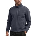 thumbnail image 1 of GuangCheng Mens Fleece Jackets Full Zip Stand Collar Casual Outerwear Coats with Chest Zipper Pockets,Dark Gray,L, 1 of 9