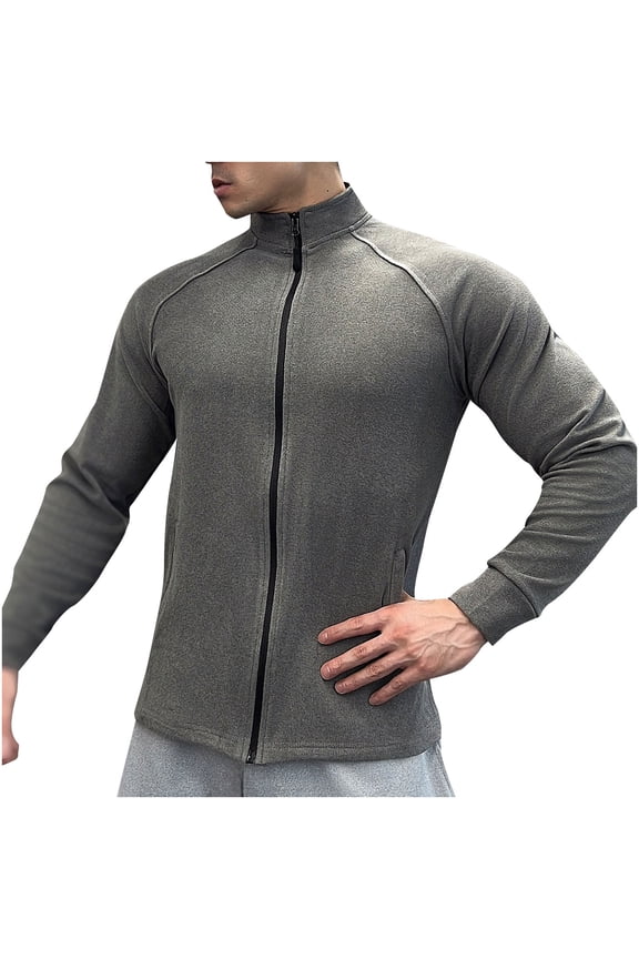 George Mens Fleece Jackets,Stand Collar,Full Zip,Polar Fleece,Outerwear Casual Softshell Coats,with Raglan Sleeves,Dark Gray,3XL