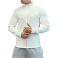 thumbnail image 1 of GuangCheng George Mens Fleece Jackets,Stand Collar,Full Zip,Polar Fleece,Outerwear Casual Softshell Coats,with Raglan Sleeves,White,M, 1 of 5