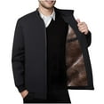 thumbnail image 1 of GuangCheng Mens Fleece Lined Jackets,Warm,Full-Zip,Casual Outerwear,with Stand Collar,Winter Workwear Coat ,Black,3XL, 1 of 4