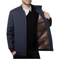 thumbnail image 1 of GuangCheng Mens Fleece Lined Jackets,Warm,Full-Zip,Casual Outerwear,with Stand Collar,Winter Workwear Coat ,Blue,XL, 1 of 4