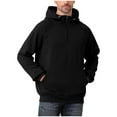 thumbnail image 1 of GuangCheng Mens Half Zip Pullover Hoodies,Fleece Sweatshirts with Pocket,Baggy Fit,Black,3XL, 1 of 8