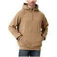 thumbnail image 1 of GuangCheng George Mens Half Zip Pullover Hoodies,Fleece Sweatshirts with Pocket,Baggy Fit,Khaki,M, 1 of 8